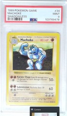 V1969: 1999: Machoke: 34/102: Shadowless: Game: PSA: 9: MINT: 103769478